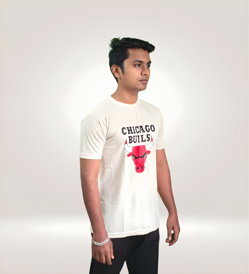Chicago Bulls Graphic T-Shirt | White Regular Streetwear Tee