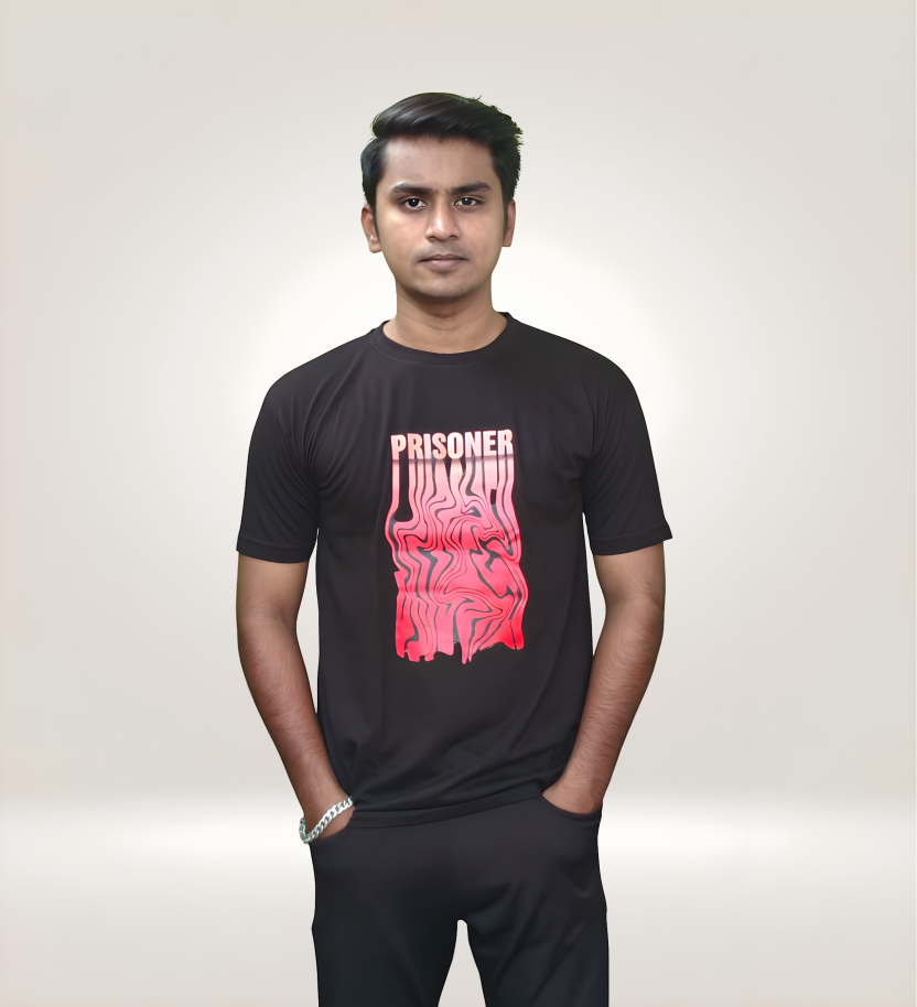 Prisoner Black Regular T-Shirt | Bold Streetwear Tee