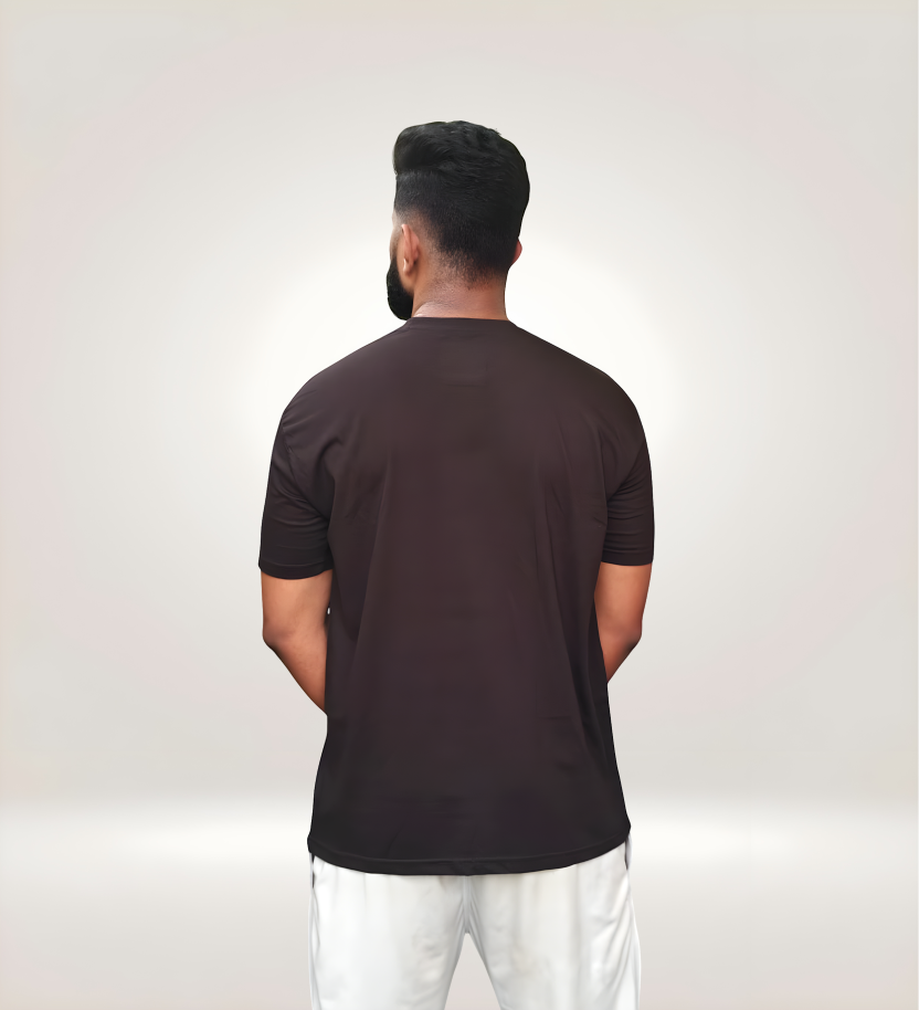 Back view of Premium Hold Fast Graphic T-Shirt in regular fit, 170 GSM cotton, white with black and navy anchor print, streetwear style.