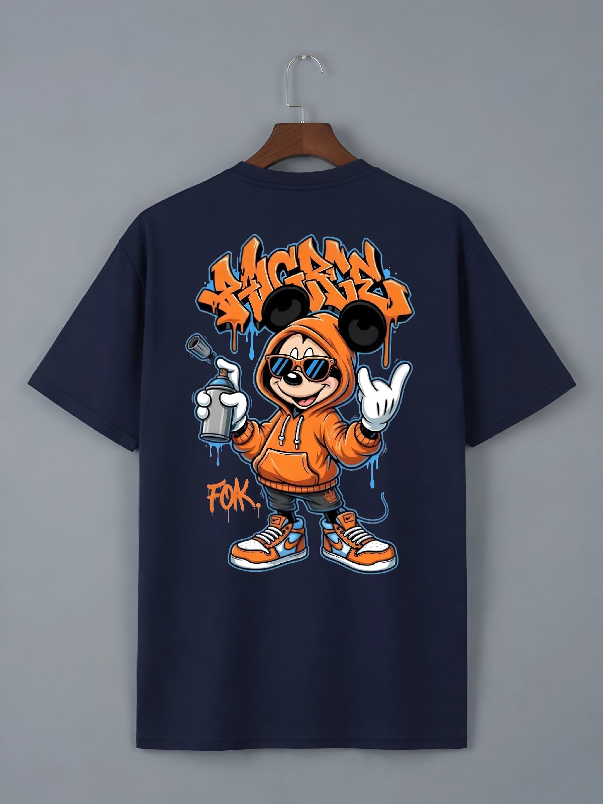 Street Graffiti Cartoon Mouse T-Shirt