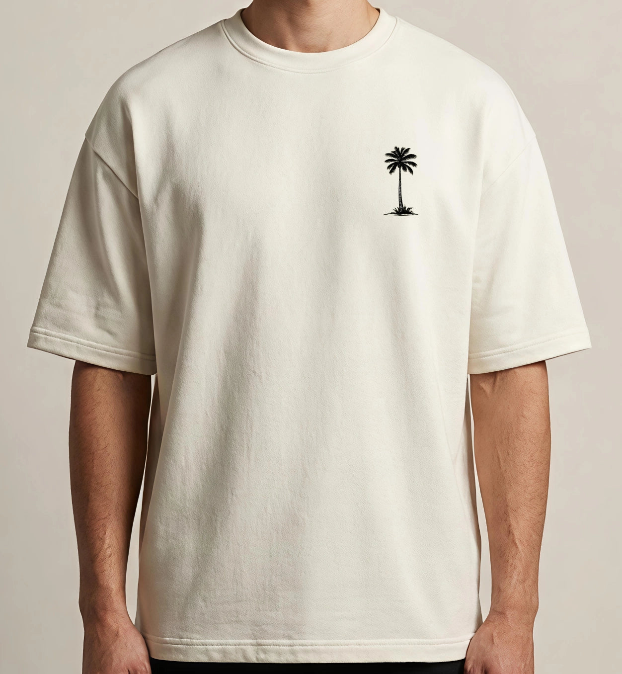 minimal palm print oversized t shirt daily wear